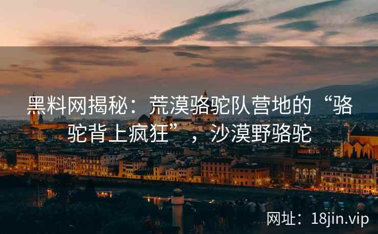 黑料网揭秘：荒漠骆驼队营地的“骆驼背上疯狂”，沙漠野骆驼