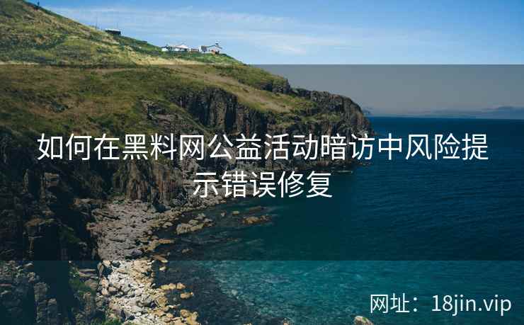 如何在黑料网公益活动暗访中风险提示错误修复